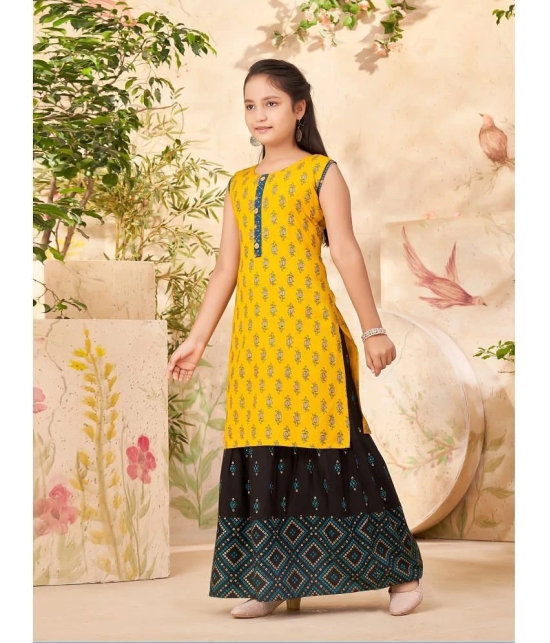 Aarika Yellow Rayon Girls Kurti ( Pack of 1 ) - None