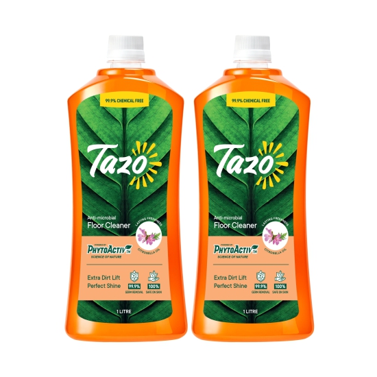 Tazo Chemical-Free Floor Cleaner with Citronella Oil , 1 L - Pack of 2