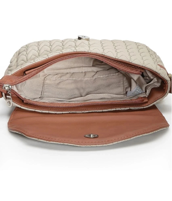 Anekaant Beige Polyster Sling Bag - Beige