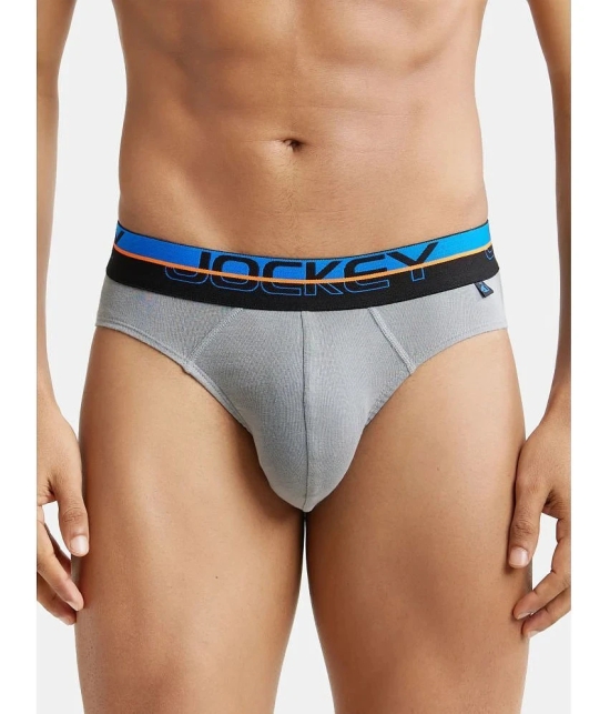 Jockey FP02 Men Super Combed Cotton Rib Solid Brief with Ultrasoft Waistband - Monument - None