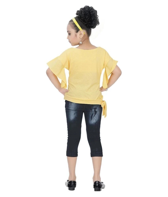 Arshia Fashions Girls Top and Capri Set Yellow - None