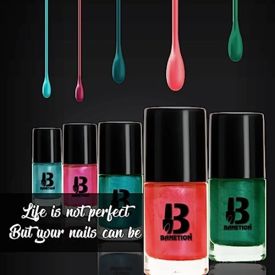 BANETION 9 ML Makeup Collection, Mini Nail Kit, Paraben Free, Long Lasting Formula, 12 in 1 Combo