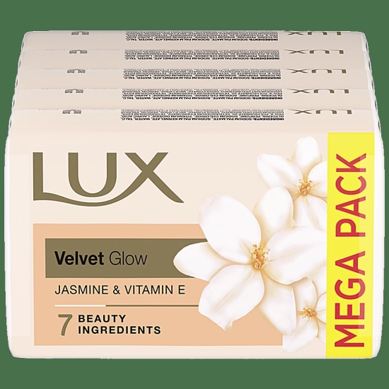 Lux Jasmine & Vitamin E Soap Bar, For Soft Glowing Skin With 7 Beauty Ingredients, 100 G (Pack Of 4)