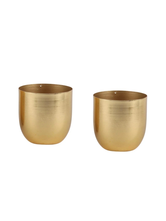 Gold Small Plating Planter (Set of 2)-Gold