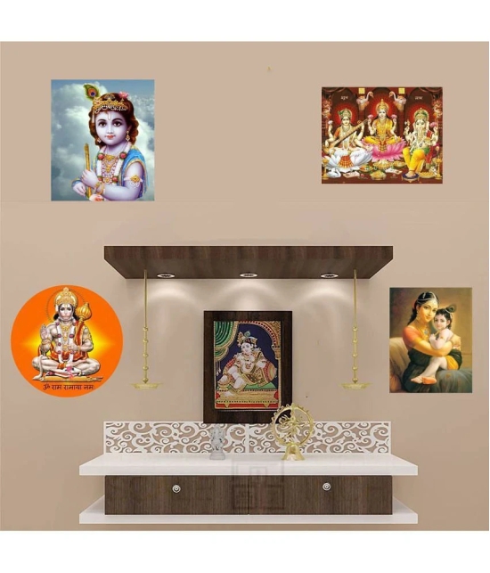 Asmi Collection Set of 4 God Hanuman Shiva Krishna for Temple Wall Sticker ( 60 x 60 cms )