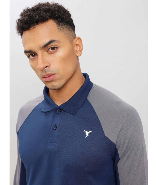 Technosport Navy Polyester Slim Fit Mens Sports Polo T-Shirt ( Pack of 1 ) - None