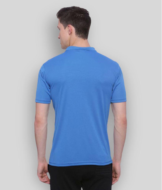 Campus Sutra Blue Polyester Polo T-Shirt Single Pack - L