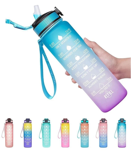 THRIFTKART Motivational Bottle Multicolour Acrylic Sipper Water Bottle 1000 mL ( Set of 1 ) - Multicolour