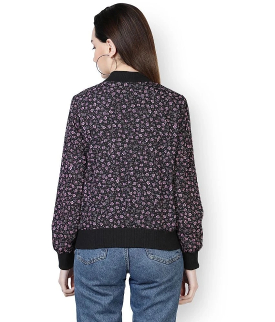 NUEVOSDAMAS Polyester Blend Black Bomber Jackets Single - L