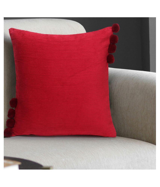 mezposh Single Cotton Cushion Covers 40X40 cm (16X16) - Maroon