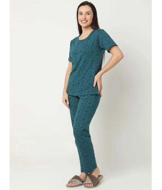 Smarty Pants Green Cotton Womens Nightwear Nightsuit Sets ( Pack of 1 ) - None