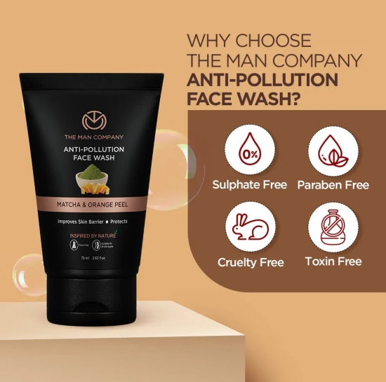 Anti-Pollution Face Wash | Matcha & Orange Peel Face Wash and Free Moisturiser