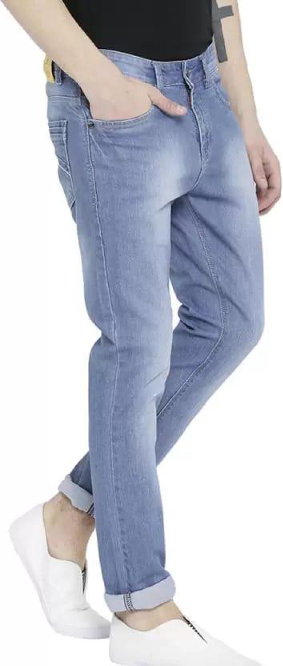 Men Slim Mid Rise Blue Jeans