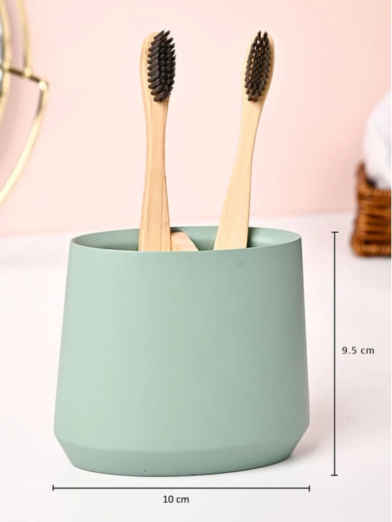 VON CASA Green Polyresin Toothbrush Holder