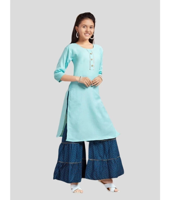 Aarika Girls Cotton Kurta and Sharara Set ( Pack of 1 , Sea Green ) - None