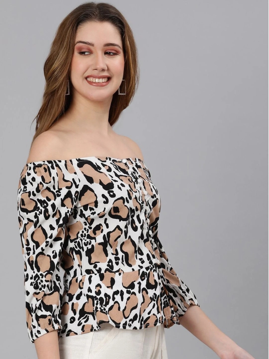 Oxolloxo Multicoloured Animal Print Off-Shoulder Bardot Top