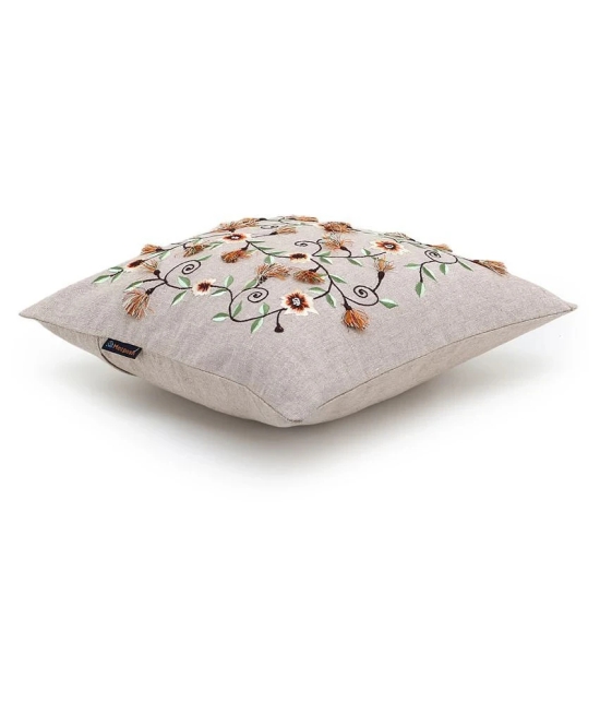 mezposh Single Cotton Cushion Covers 40X40 cm (16X16) - Beige