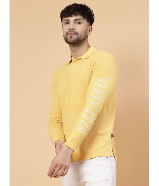 Rigo Cotton Slim Fit Solid Full Sleeves Mens Polo T Shirt - Yellow ( Pack of 1 ) - None