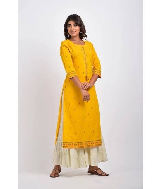 Swasti - Yellow Cotton Womens Straight Kurti ( Pack of 1 ) - None