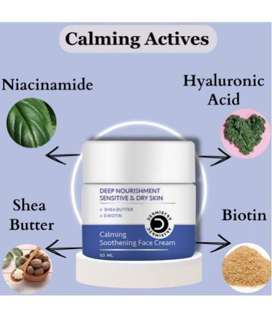 Dermistry Deep Nourishment Nourishing & Dryness Control Calming Soothening Face Cream with Shea Butter, D Biotin With Hyaluronic Acid for Sensitive Dry Combination Skin Oil Free Skin Repair 