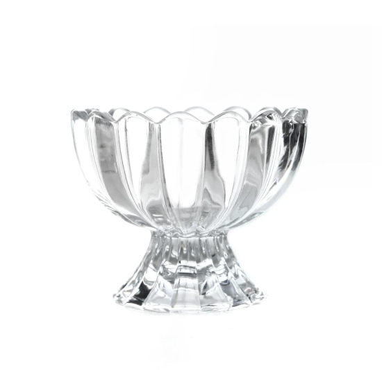 Wavy Pattern Transparent Crystal Clear Ice Cream Cup