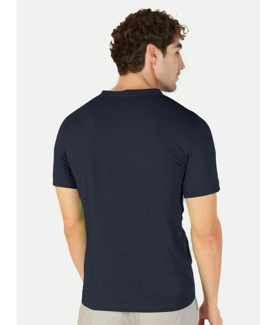 Radprix Cotton Regular Fit Solid Half Sleeves Mens T-Shirt - Navy Blue ( Pack of 1 ) - None