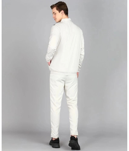 Preen Off-White Polyester Regular Fit Colorblock Mens Sports Tracksuit ( Pack of 1 ) - None