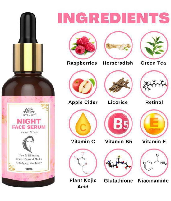 Intimify Night Face Serum, skin brightening serum, face serum, vitamin c face serum, anti acne serum, 10 ml