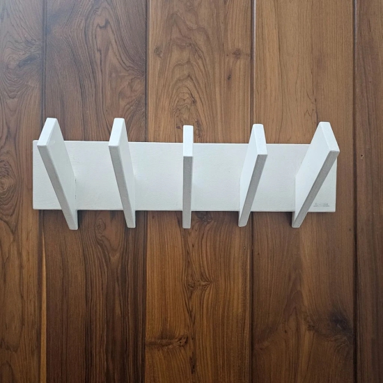 BARISH - Multi-Purpose Coat Hanger Medium I Handcrafted with Rubberwood I Wooden Hanger Perfect for Bedroom or Bathroom I 5 x 18 x 5.5 Inch