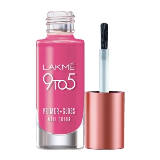 Lakme 9To5 Primer + Gloss Nail Colour-Pink Pace