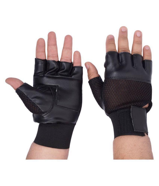 Dee Mannequin Leather Gym Gloves  ( BLACK ) - L-XL