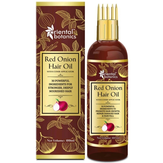 Oriental Botanics Red Onion Hair Oil with Comb Applicator, 100ml