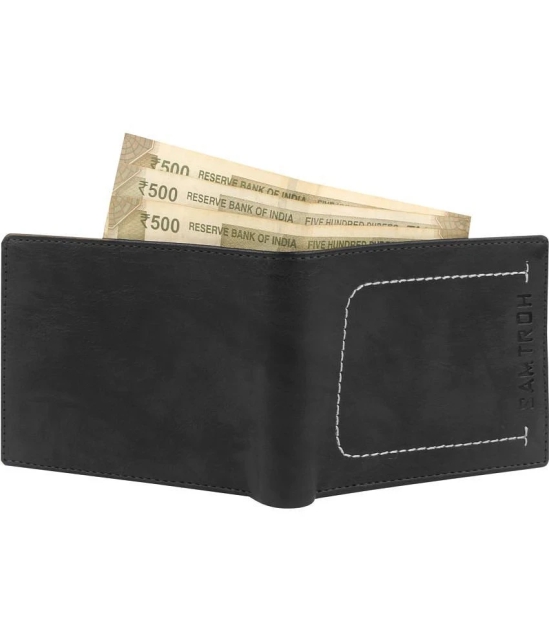 samtroh - PU Black Mens Regular Wallet ( Pack of 1 ) - Black