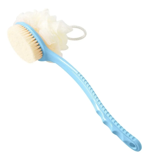 Arcreactor Zone 2 IN 1 loofah with handle, Bath Brush, back scrubber, Bath Brush with Soft Comfortable Bristles And Loofah with handle, Double Sided Bath Brush Scrubber for bathing(Pack of 2)-Pac