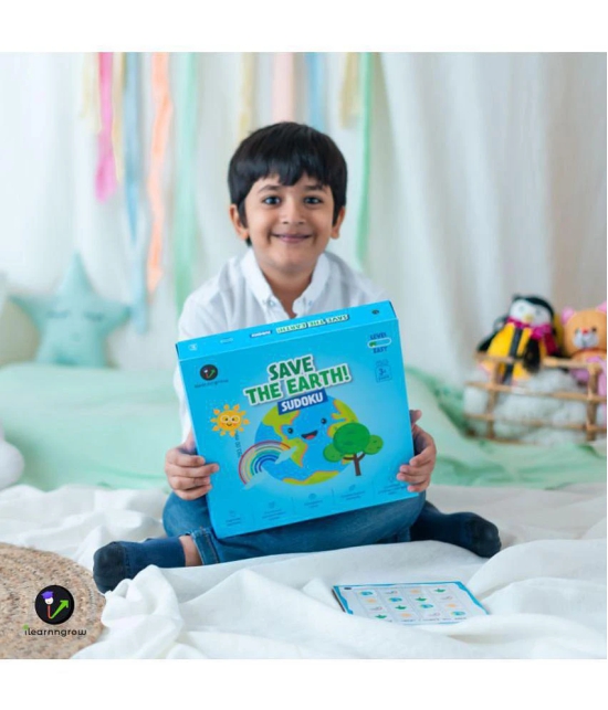 ilearnngrow Save the earth Easy Sudoku (Size: 10 X 10 X 1) Made by MDF Sudoku for 3-6 years Unisex Kids - Multicolor