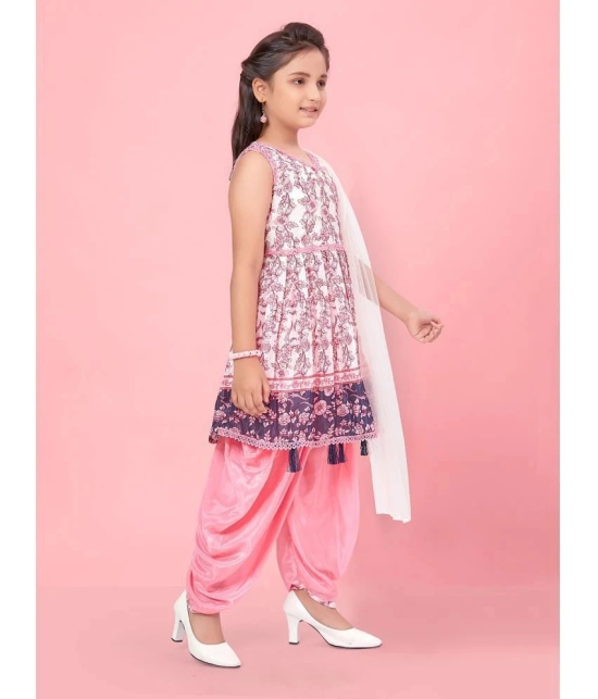 Aarika Pink Silk Girls Patiala Kurta Set ( Pack of 1 ) - None