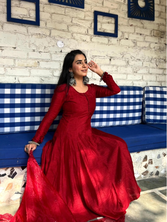 Blood Red Anarkali-XS