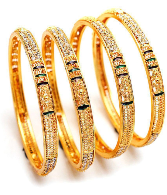 Jewar Mandi - Gold Bangle Set ( Pack of 1 ) - None