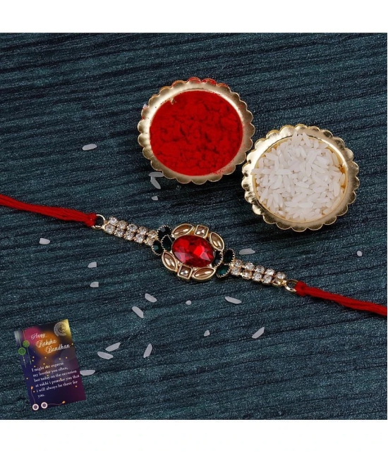 Silver Shine - Red Rakhi Combo ( Pack of 2 ) - None