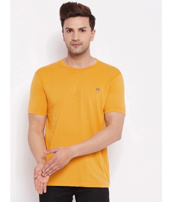 Lycos - Cotton Regular Fit Mustard Mens T-Shirt ( Pack of 1 ) - None