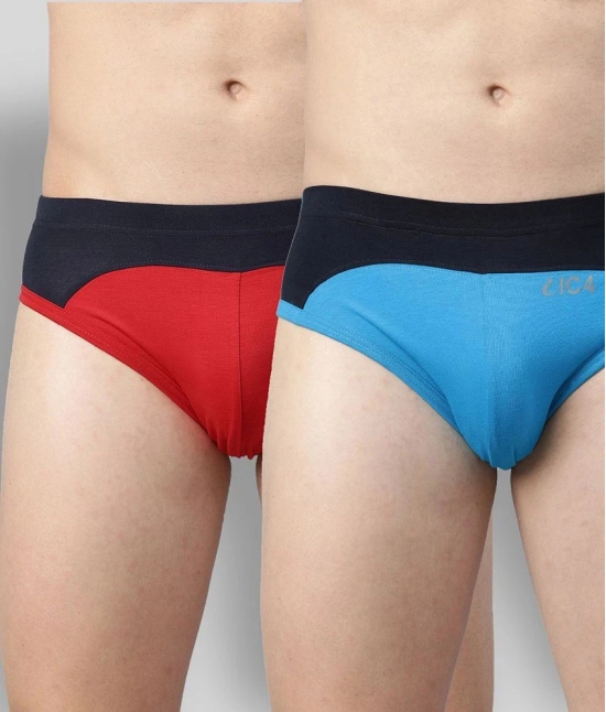 IC4 - Multicolor Cotton Blend Mens Briefs ( Pack of 2 ) - L