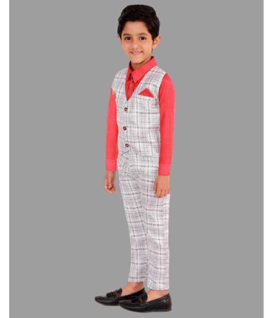 DKGF Fashion - Red Cotton Blend Boys Shirt & Pants ( Pack of 1 ) - None