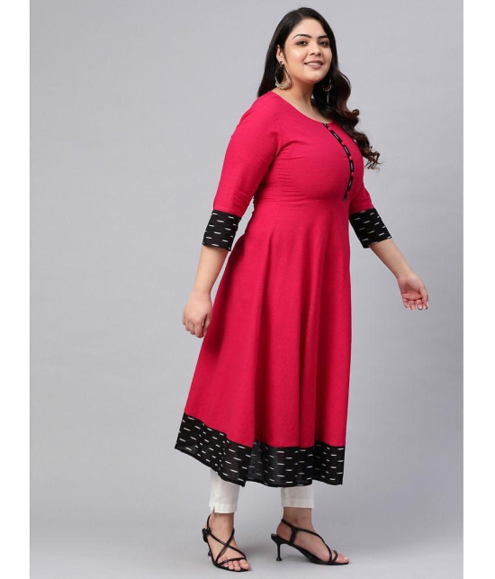 Estela - Red Cotton Blend Women's Anarkali Kurti ( Pack of 1 ) - None