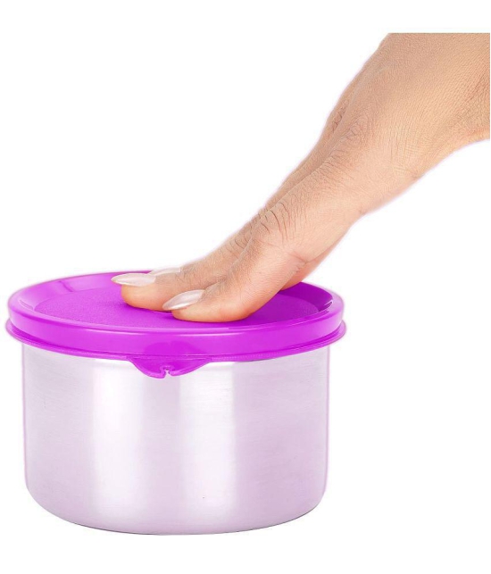 Oliveware - Steel Red Food Container ( Set of 2 ) - Purple