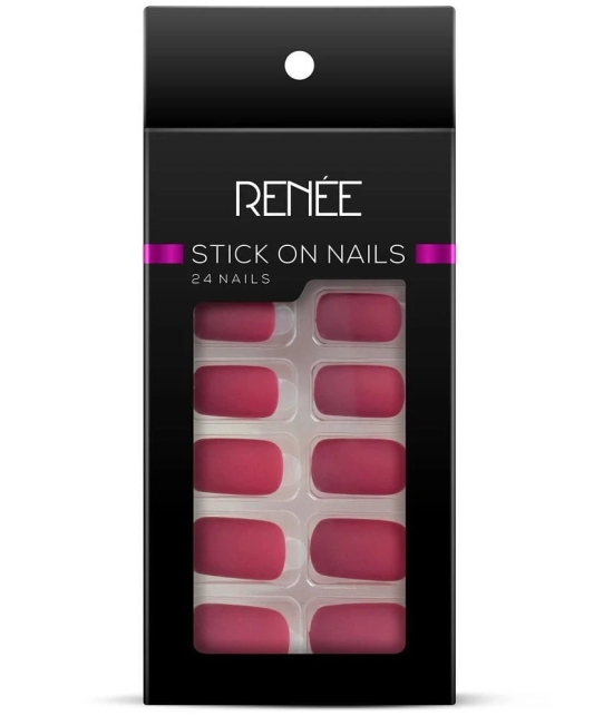 RENEE Stick On Nails MTN 01| 24 Reusable Artificial Fake Nail Set| Lightweight & Long Lasting