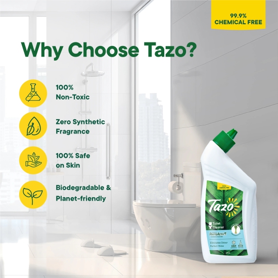 Tazo Chemical Free Toilet Cleaner with Lemongrass, 475 ml - Pack of 2