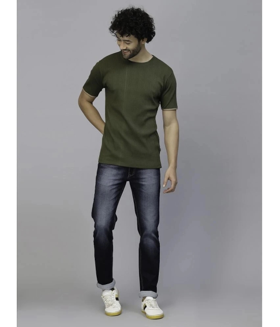 Rigo - Olive Cotton Slim Fit Mens T-Shirt ( Pack of 1 ) - None