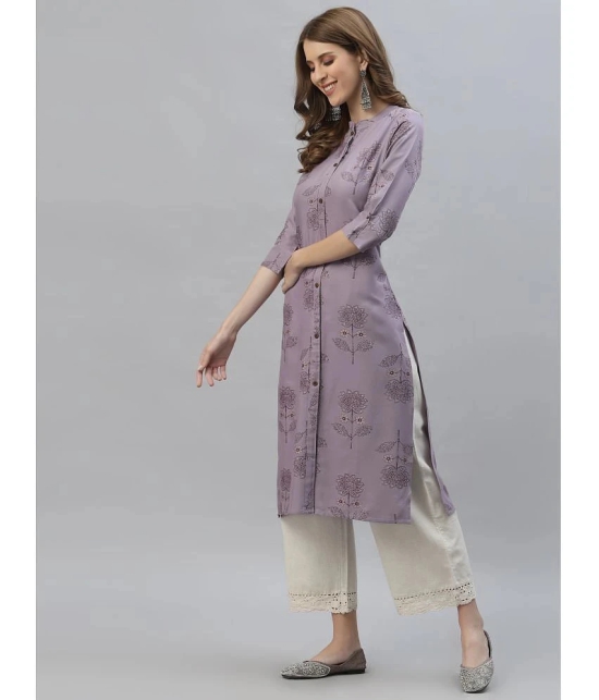 Stylum - Purple Rayon Womens Straight Kurti ( Pack of 1 ) - None