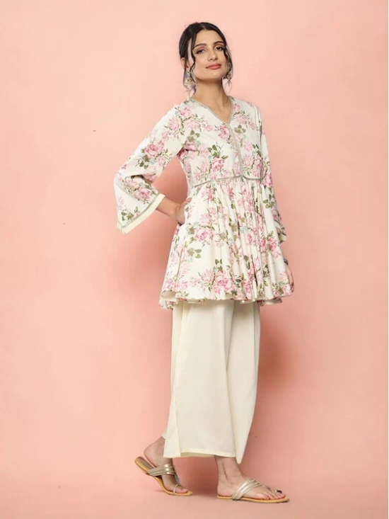 Printed V-Neck Tunic & Palazzos Ethnic Co-Ords