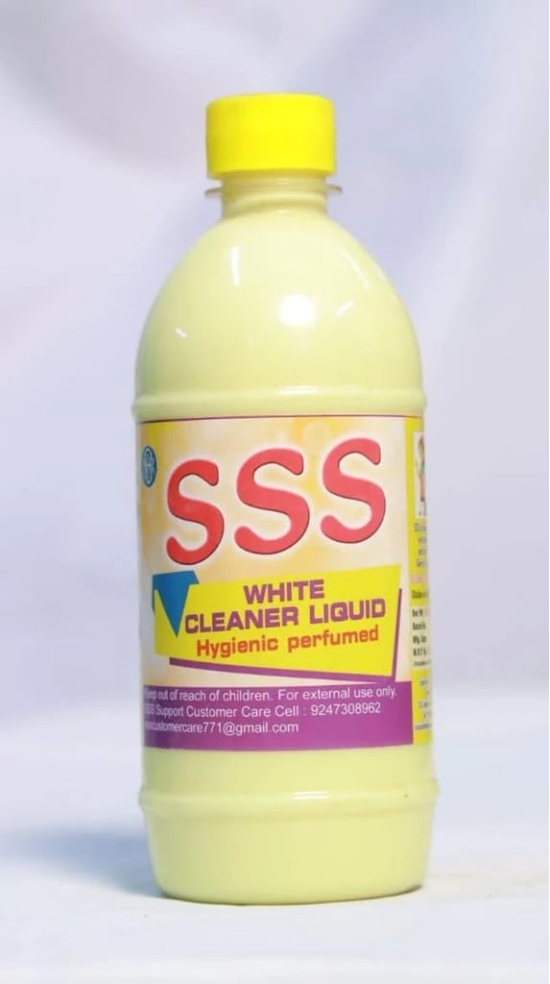 White Floor Cleaner Liquid Bottle